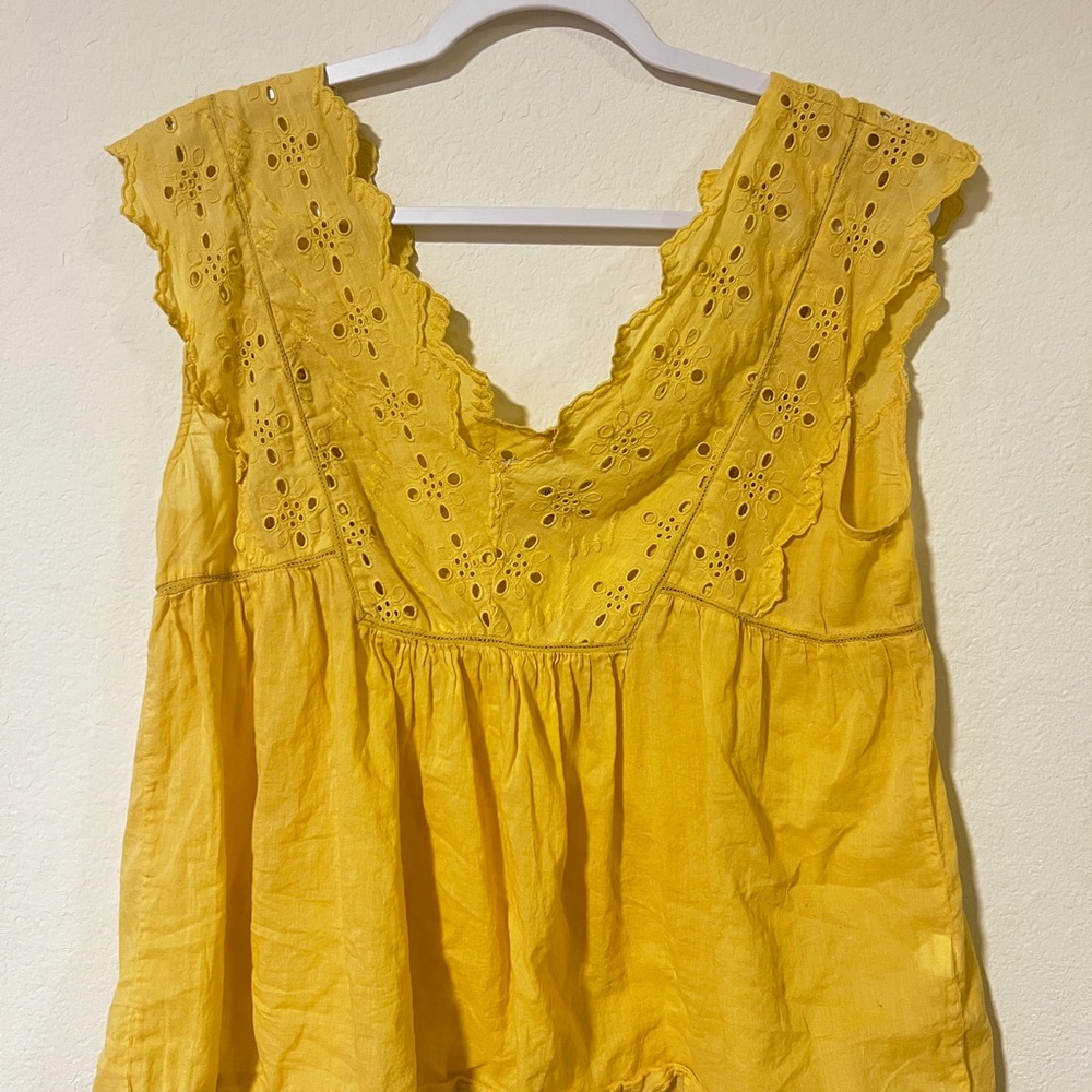 Lucky Brand Golden Embroidered Fabric